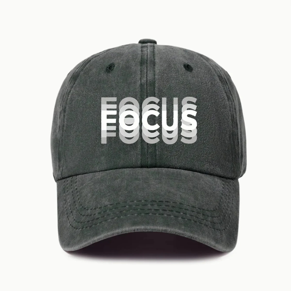 FOCUS Baseballkappe aus gewaschener Baumwolle mit Aufdruck, verstellbar, im klassischen Stil, Sport-Duckbill-Kappe für Damen und Herren