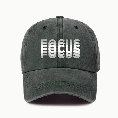 FOCUS Baseballkappe aus gewaschener Baumwolle mit Aufdruck, verstellbar, im klassischen Stil, Sport-Duckbill-Kappe für Damen und Herren