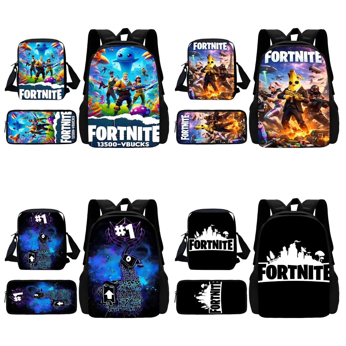 New Game Fortnite Child School Backpack with Shoulder Bag and Pencil Bags, School Bags for Boys and Girls, Best Gift