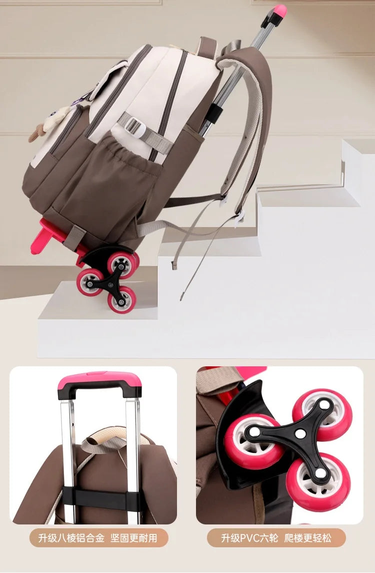 Fortnite Student Rolling Backpack Large Capacity Waterproof Lightweight Design Minimalist Laptop School Bag Casual Travel Bag