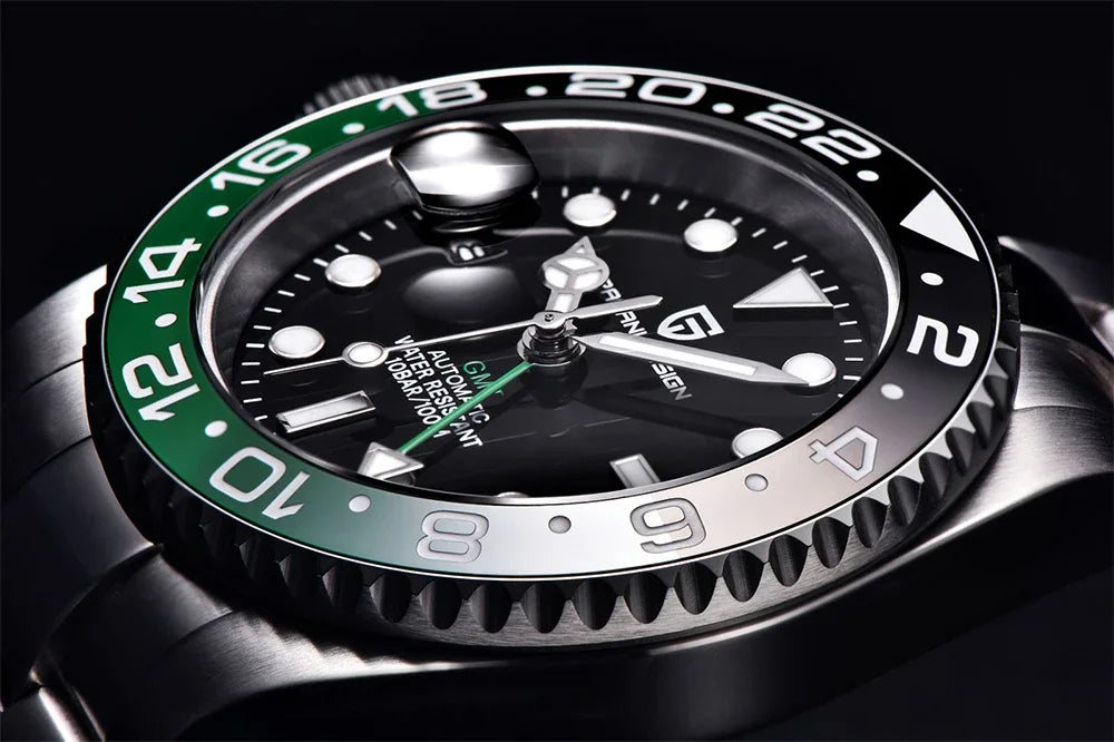 Montre automatique PAGANI DESIGN GMT 1662, montre-bracelet pour homme de 40 mm, étanche jusqu'à 100 m, montres-bracelets mécaniques pour homme Cloc
