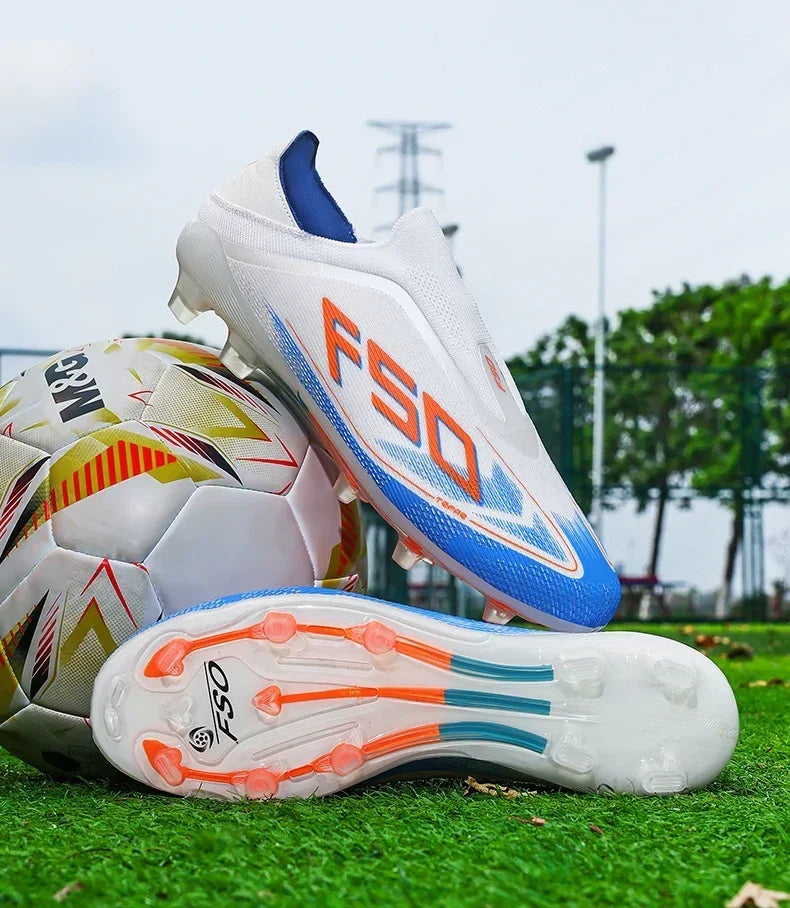Botas de fútbol para hombre, antideslizantes, para niños, para exterior, zapatillas de fútbol superventas, para partido sobre césped, de alta calidad, con tacos, de caña alta y ligeras