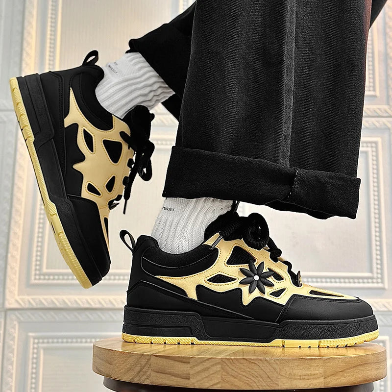Modne męskie buty streetwear i skateboardowe, luksusowe sneakersy treningowe z oddychającej siateczki, casualowe tenisówki męskie