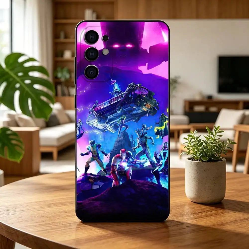F-Fortnites-PC Game Phone Case For Samsung S25, S24, S21, S22, S23, S30, Ultra, S20, Plus, Fe, Lite, Note, 10, Black Cover