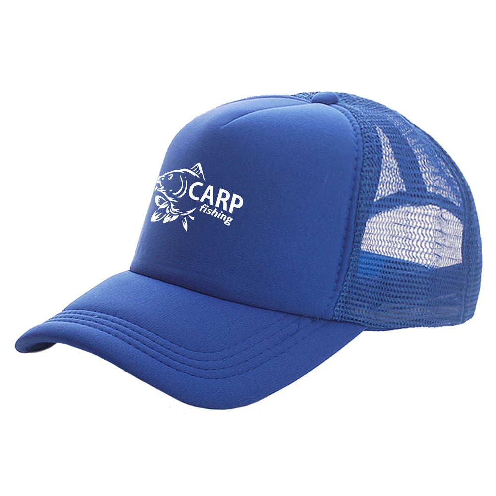 Karpfen-Fischer-Trucker-Caps für Herren – Lustige Angel-Motive – Bedruckte Baseball-Kappe – Coole Sommer-Unisex-Mesh-Kappen MZ-169