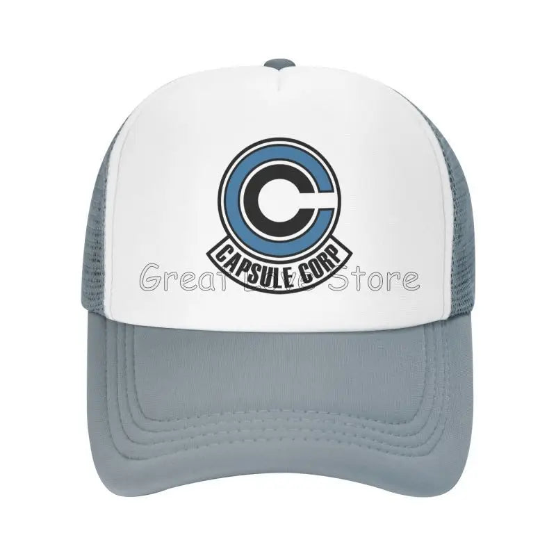 Capsule Corp Mesh-baseballkepsar Unisex Hip-Hop-truckerhatt Anime DBZ Dad Hat Justerbar racingkeps Sommartrucker Snapback-kepsar