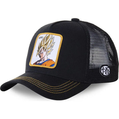 Dragon Ball Son Goku-Kappe, Sommer-Reisekappe mit Schirm, Herren-Kappe mit Stickerei, Hip-Hop-Mesh-Kappe, Sonnenvisier, Baseballkappe, Outdoor-Sport