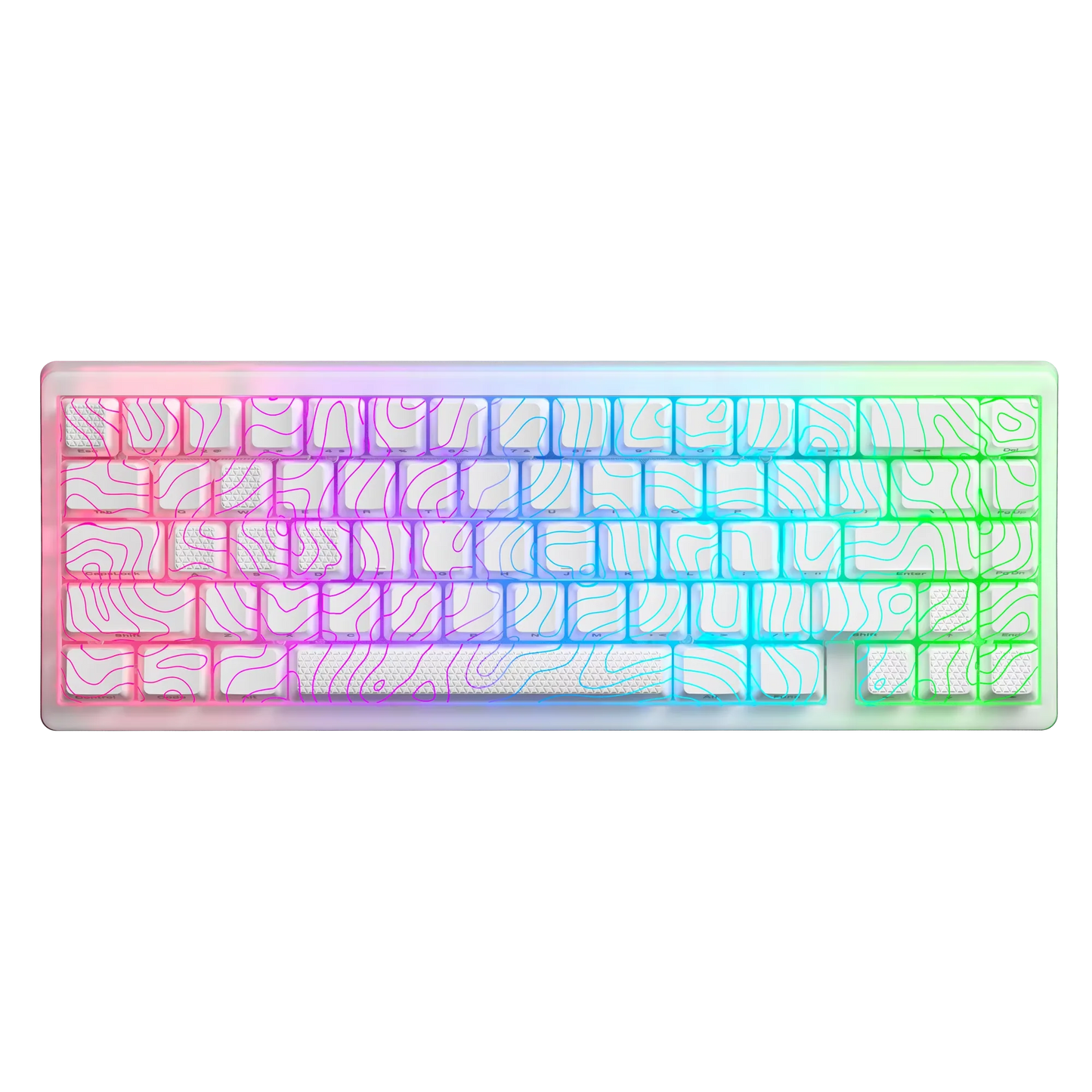 XVX Wireless Mechanical Keyboard M67 JadeStone With IMD-Tech Keycaps Tri-Mode Topographic White Gamer Keyboard Gasket Design