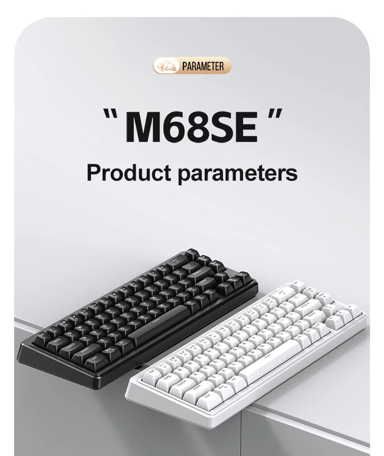FREEWOLF M68SE 68 key wired mini keyboard, designed ergonomically, dazzling lights and compatible with multiple systems