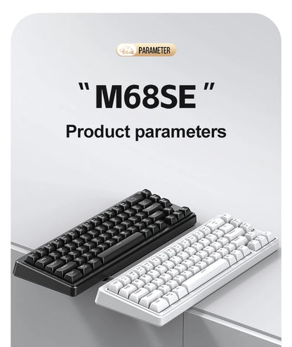 FREEWOLF M68SE 68 key wired mini keyboard, designed ergonomically, dazzling lights and compatible with multiple systems