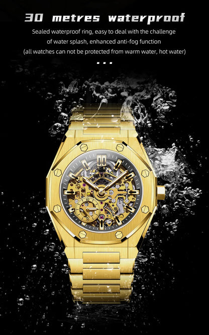 OLEVS 6669 Fully hollow men's watch luxury automatic mechanical watch men's 30M waterproof Man Wristwatches