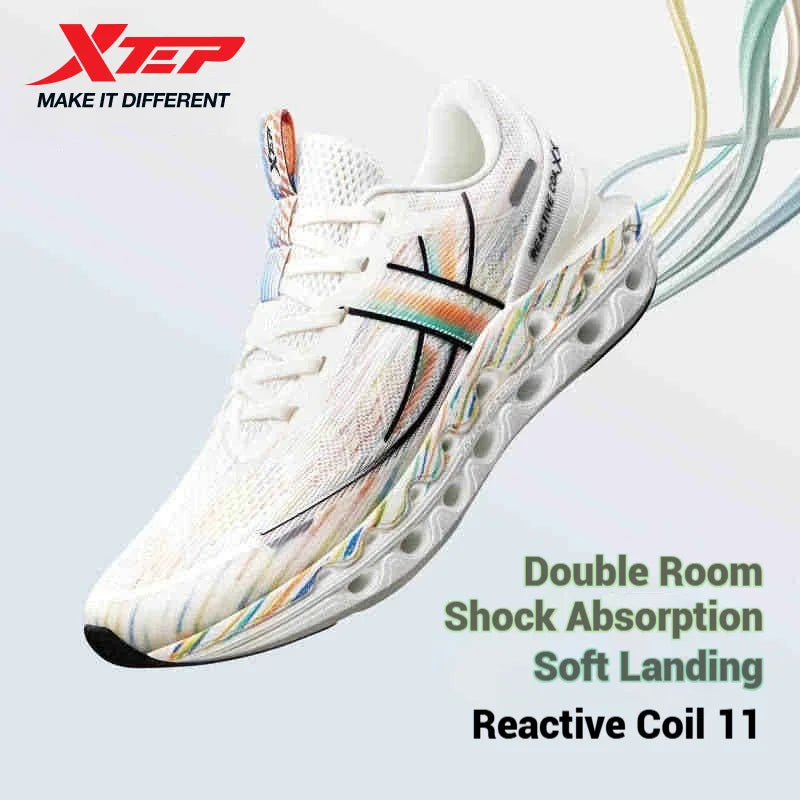Xtep Reactive Coil 11.0 vyriški bėgimo batai, vasariniai sportiniai batai su smūgių sugėrimu, elastingi minkšti sportbačiai 976219110026