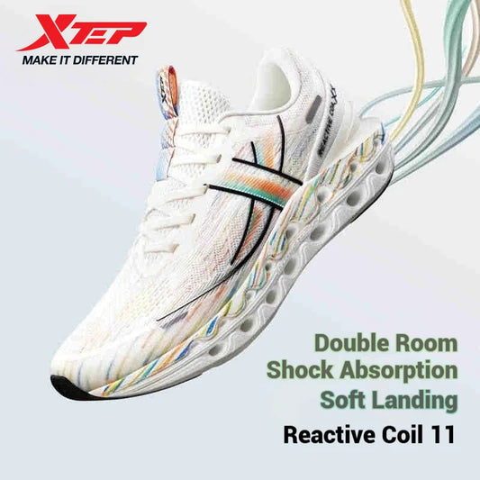 Xtep Reactive Coil 11.0 — męskie buty do biegania, letnie buty sportowe z amortyzacją wstrząsów i miękkim odbiciem, sneakersy 976219110026