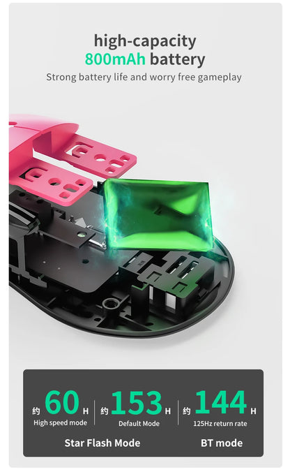 AJAZZ AJ179 NL Wireless Mouse Star Flash Version 3Mode Low Latency Long Battery Life Lightweight Customized Office Gaming Mouse