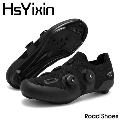 Cyklistické boty na silniční kolo, unisex, HsYixin, prodyšné, se samozamykacím systémem SPD, protiskluzové, závodní boty na silniční kolo, ploché, MTB, cyklistické tenisky