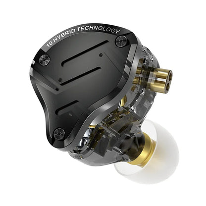 KZ ZS10 Pro X HiFi Hybrid Driver Earphones Wired In-Ear Monitor Headphones with Metal Shell, Bass Earbuds, Detachable Cable & Microphone