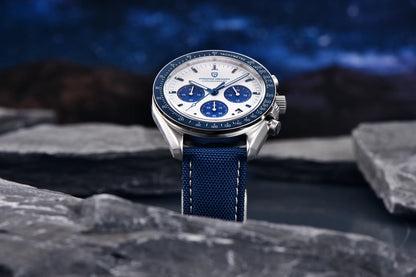 PAGANI DESIGN 2026 New Saturn Men's Watches Quartz Watch For Men Light Tan Sport Chronograph AR Sapphire Crystal Wrist Watch Men