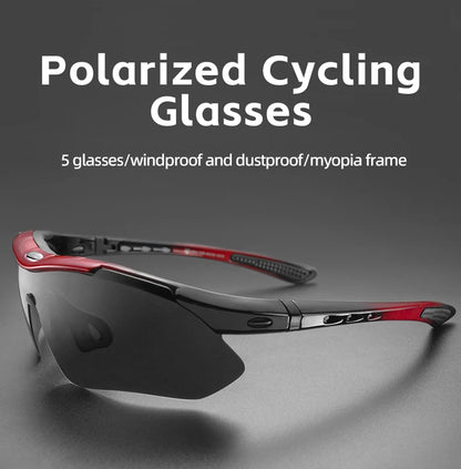 ROCKBROS Polarized Cycling Glasses Men Sports Sunglasses Road MTB Mountain Bike Bicycle Riding Protection Goggles Eyewear 5 Lens