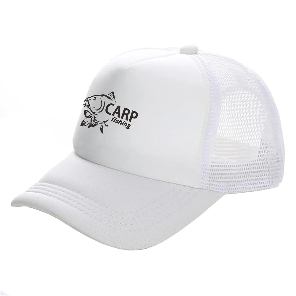 Karpfen-Fischer-Trucker-Caps für Herren – Lustige Angel-Motive – Bedruckte Baseball-Kappe – Coole Sommer-Unisex-Mesh-Kappen MZ-169