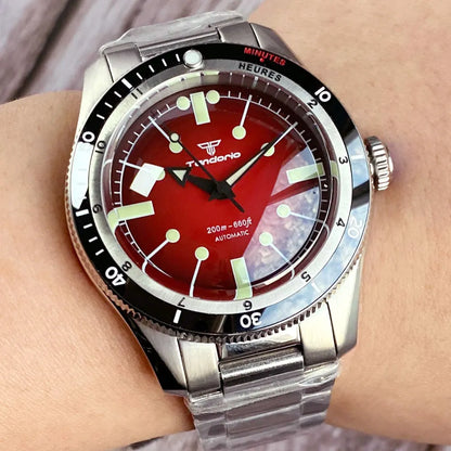 Pilot Watch 200M Water Resistant Mechanical Wristwatch NH35A PT5000 Miyota 8215 Domed Sapphire Glass 120 clicks Bezel Steel Band