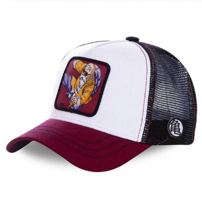 Dragon Ball Son Goku-Kappe, Sommer-Reisekappe mit Schirm, Herren-Kappe mit Stickerei, im Hip-Hop-Stil, Sonnenvisier, verstellbare Trucker-Kappe aus Netzstoff