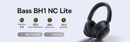 Baseus Wireless Bluetooth 5.3 Over-Ear Headphones – HiFi 40mm Driver, 70H Playtime Foldable Headset with Spatial Audio