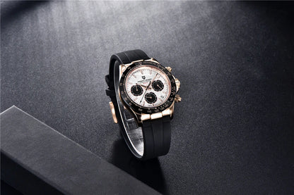 PAGANI DESIGN V2 40MM Relógio masculino de quartzo com mostrador meteorito, safira, cronógrafo retro, impermeável para homem