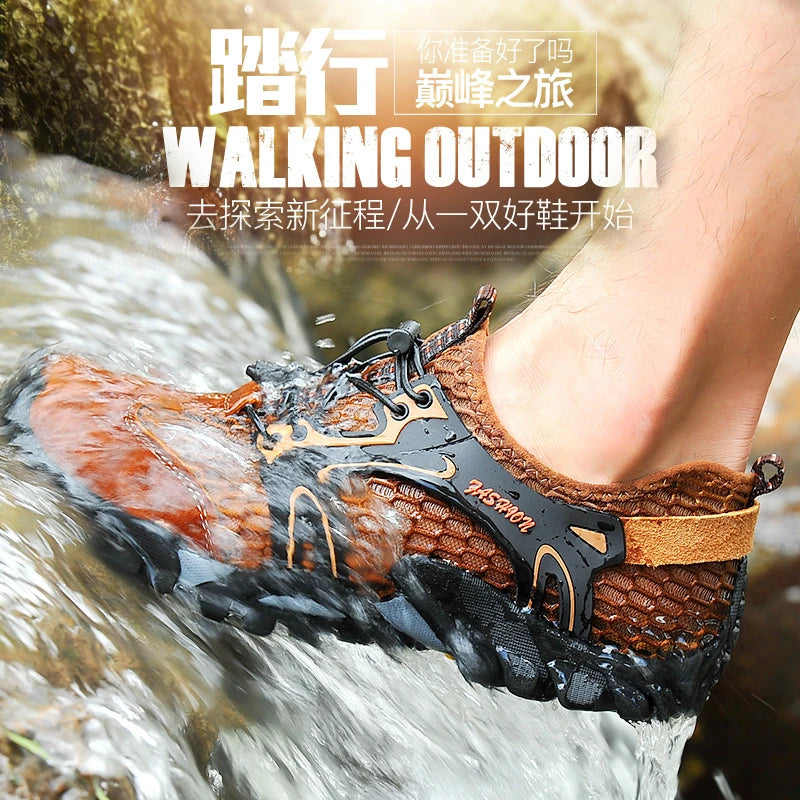 Дишащи обувки за туризъм на открито, спортни обувки за бродене, обувки за риболов, мъжки обувки, летни ежедневни сандали, удобни и дишащи