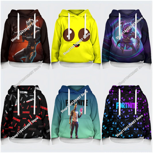 2025 Neuer Fortnite-Hoodie mit 3D-Print für Herren, Harajuku, langärmeliges Oversized-Sweatshirt, Unisex-Cosplay-Kleidung