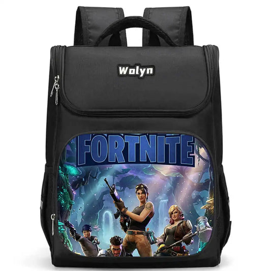 Schulrucksack mit mehreren Fächern, große Cartoon-Fortnite-Schultasche für Jungen und Mädchen, robuster Kinderrucksack für Kinder von 5-10 Jahren