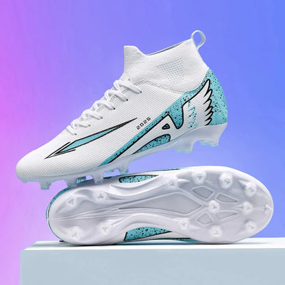 Miesten jalkapallokengät Laadukkaat sisäjalkapallokengät Urheilukengät Futsal Korkea nilkka Luistamattomat Ulkokäyttöön erittäin kevyet Luistamattomat