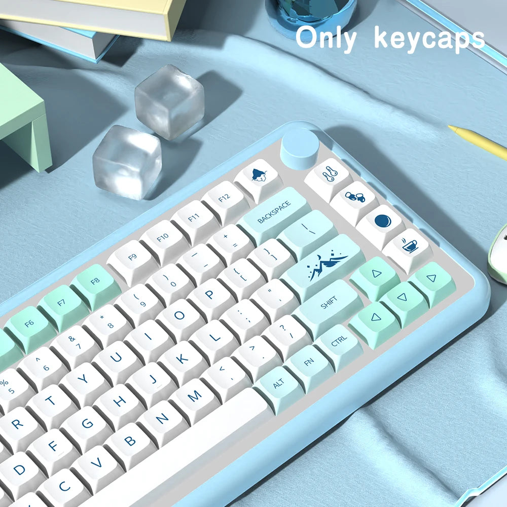 Keycaps Iceberg perfil XDA brasileño coreano japonés ruso español francés ISO Enter PBT para teclado mecánico GK61