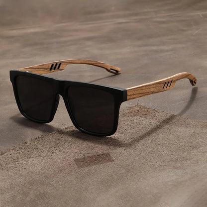 1/2pcs New Square Casual Sunglasses Wood Grain Spring Hinges UV400 Protection Unisex Outdoor Daily Eyewear
