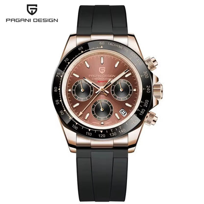 PAGANI DESIGN V2 40MM Relógio masculino de quartzo com mostrador meteorito, safira, cronógrafo retro, impermeável para homem