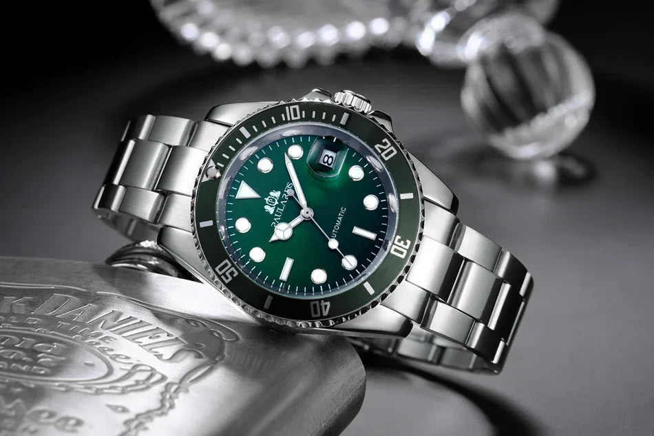 Automatic Mens Watch Mechanical Movement Stainless Steel Gold Silver Green Red Dial Date Strong Luminous Luxury Watches
