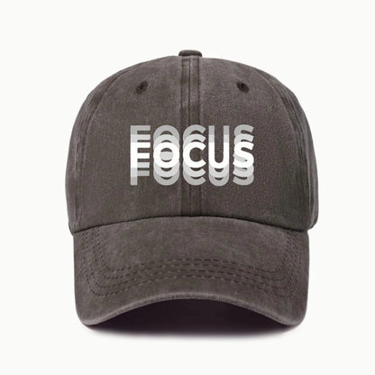 FOCUS Baseballkappe aus gewaschener Baumwolle mit Aufdruck, verstellbar, im klassischen Stil, Sport-Duckbill-Kappe für Damen und Herren