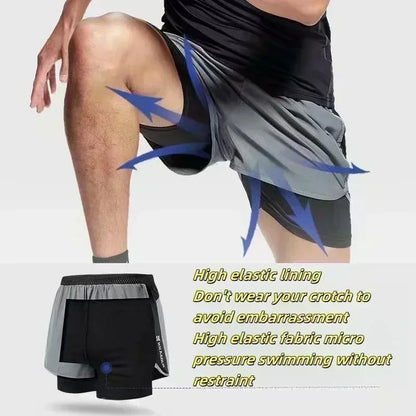 2026 Dragon Ball Anime Men's Shorts Sportswear Quick Dry Gym Pants Double-layer 2 in 1 Shorts Y2k Summer Breathable Streetwear