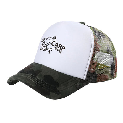 Karpfen-Fischer-Trucker-Caps für Herren – Lustige Angel-Motive – Bedruckte Baseball-Kappe – Coole Sommer-Unisex-Mesh-Kappen MZ-169