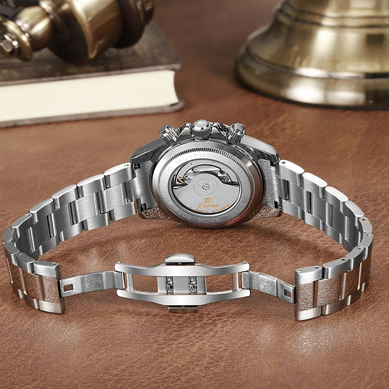 Watch For Men Luxury Stainless Steel Clock Fashion Casual Multi-functional Design Automatic Mechanical Wristwatch