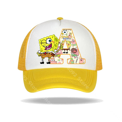 Casquette de baseball Bob l'éponge pour enfants et adultes, imprimé lettres, chapeaux de soleil, anime, dessin animé, casquettes à visière réglable, chapeau décontracté d'été, nouveauté