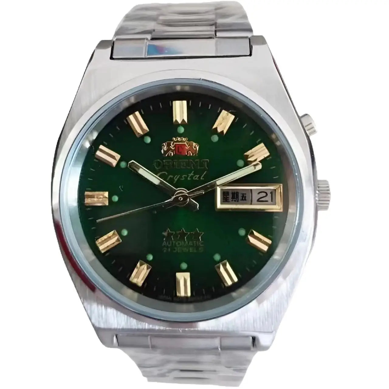 Unisex Orient Mechanical Watch Steel Strap Folding Clasp Full Function World Time Watch Series 35MM