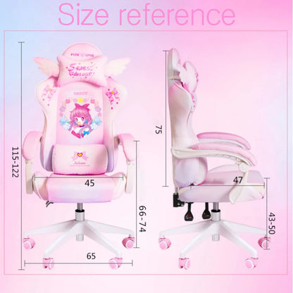New Cute E-Sports Chair Rose Pink Office Home Furniture Computer Chair Animation Girl Game Chair Lift Rotation Can Be Adjusted