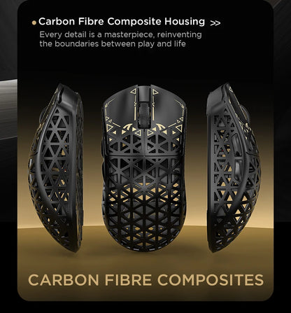 Rato Gaming Sem Fios ATTACK SHARK R5 Ultra Carbon Fiber, Sensor Gaming PixArt PAW3950MAX, 42000DPI, 8000Hz, MCU Nordic 52840