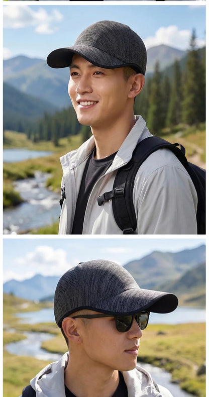 Nahtlose Baseballkappe für Herren – schnell trocknend, zusammenfaltbar, Sportkappe für Outdoor, Angeln, Klettern, Sport – leichte Schirmmütze, Sonnenhut