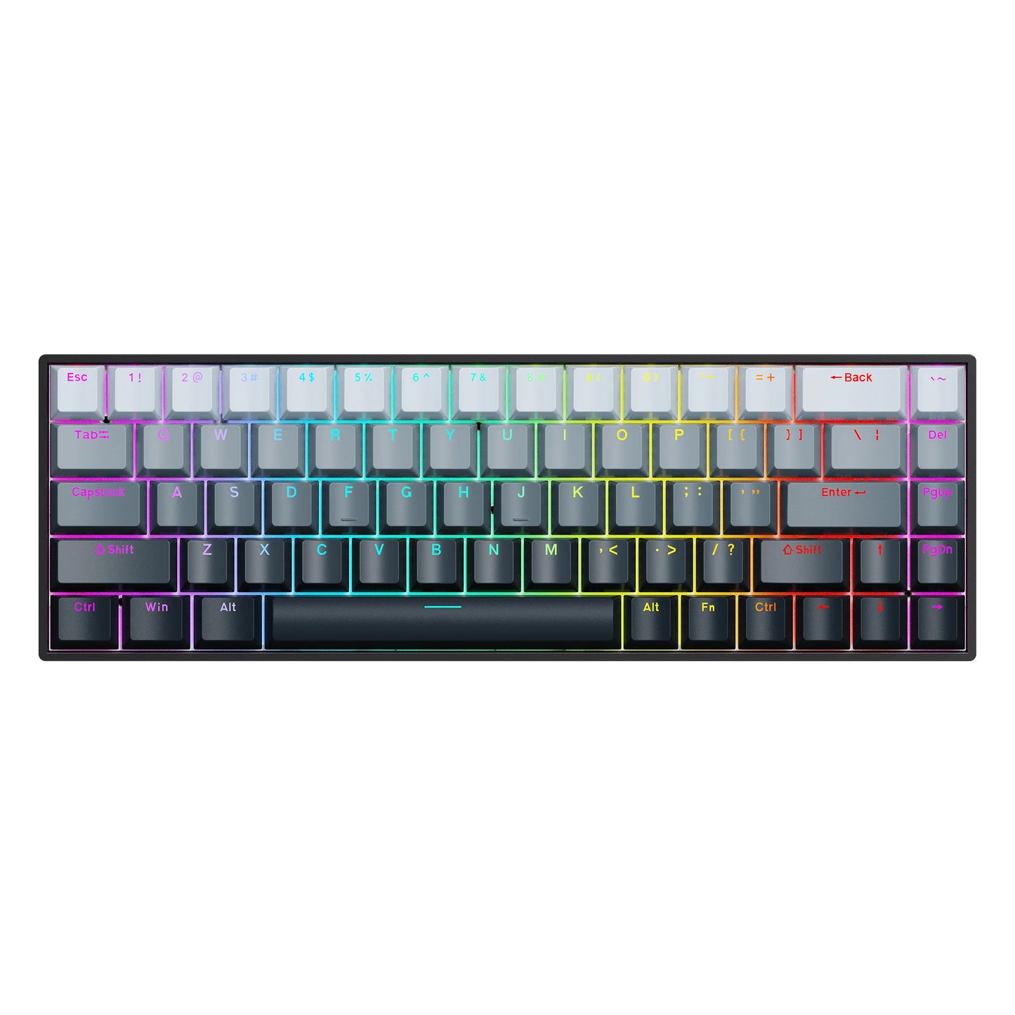 K68 68Key Wireless Mechanical Keyboard Tri-mode Connection, Full Key Hot Swap, RGB lighting Effects, L