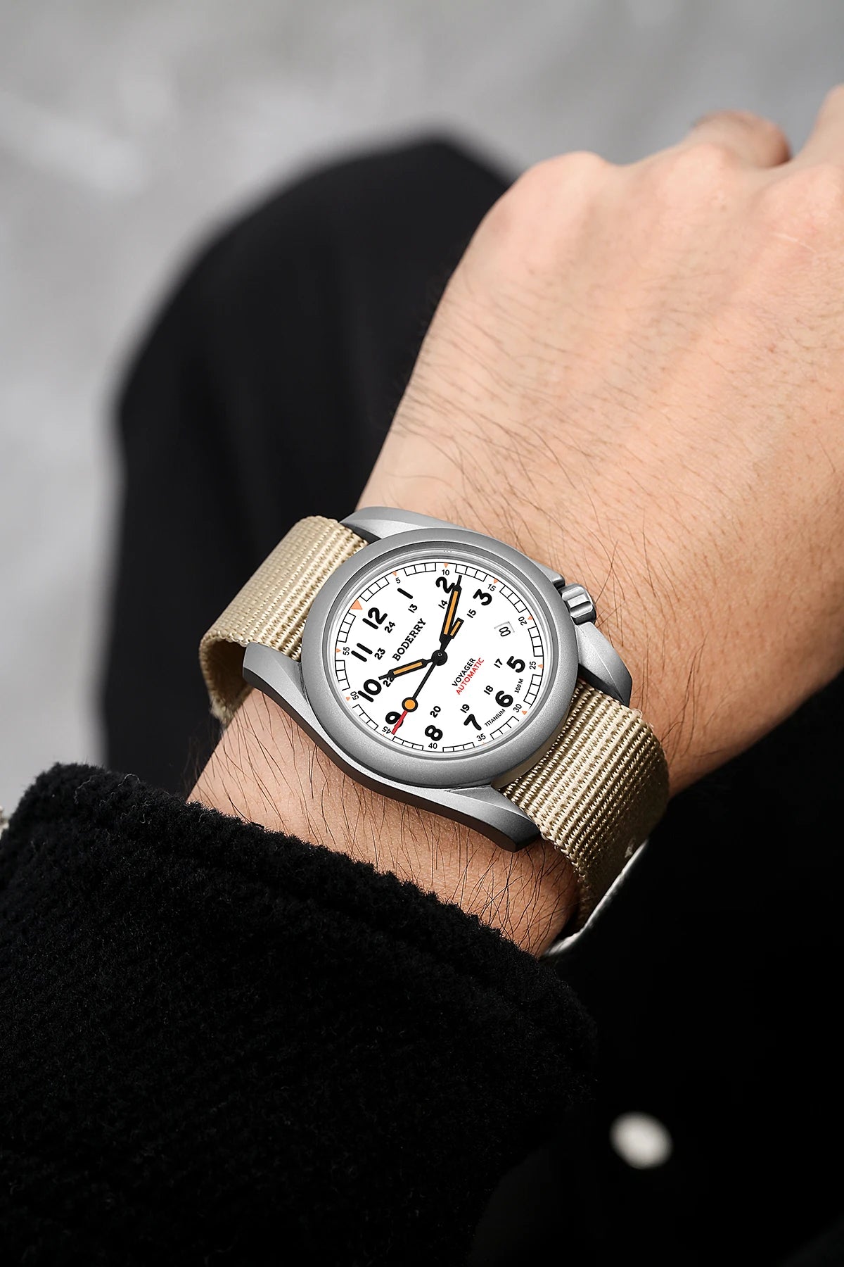 Relógio masculino Boderry Field Watches VOYAGER, caixa em bronze, mecânico automático, 100M impermeável, estilo militar, marca de topo