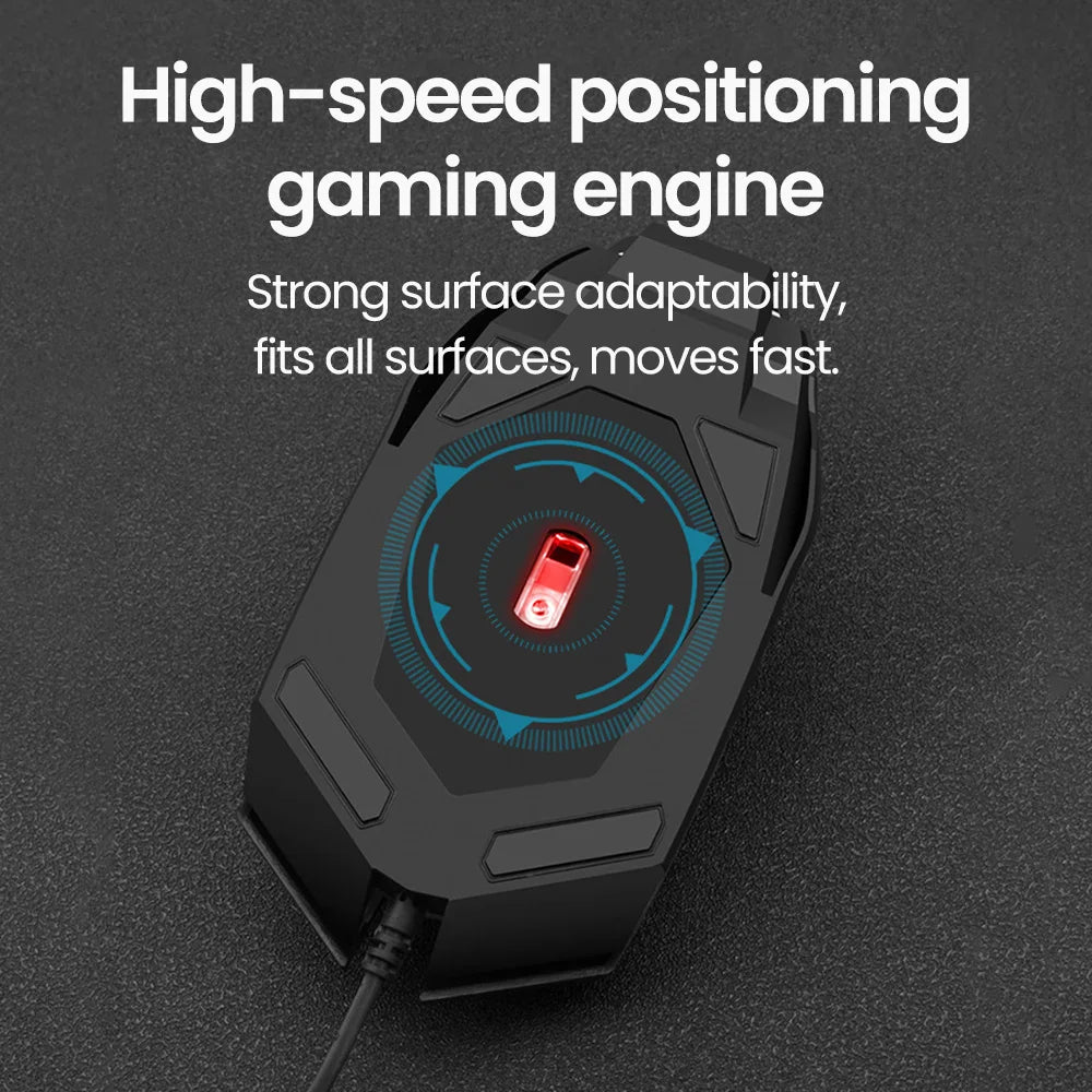 RGB bedrade muis met achtergrondverlichting, mute-knop en USB – bedrade USB-gamingmuis voor desktop-pc, notebook, computer, thuis en kantoor, met lichtgevende LED en 1600DPI
