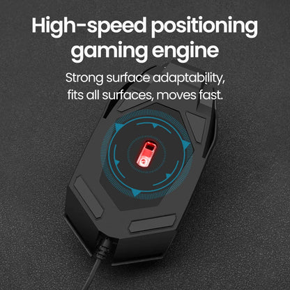 RGB bedrade muis met achtergrondverlichting, mute-knop en USB – bedrade USB-gamingmuis voor desktop-pc, notebook, computer, thuis en kantoor, met lichtgevende LED en 1600DPI