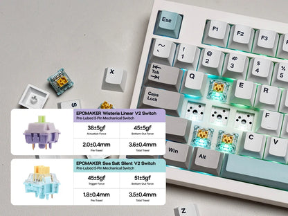 EPOMAKER QK108 QMK/VIA Full-Sized ANSI US Layout Wired/BT/2.4Ghz Wireless Mechanical Keyboard RGB Backlight with 8000mAh Battery