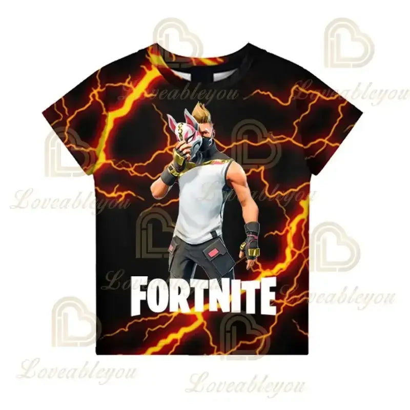 Dječja majica Cartoon Fortnite New Summer s 3D printom, za dječake i djevojčice, streetwear odjeća za odrasle i djecu, zabavna majica kratkih rukava s okruglim izrezom